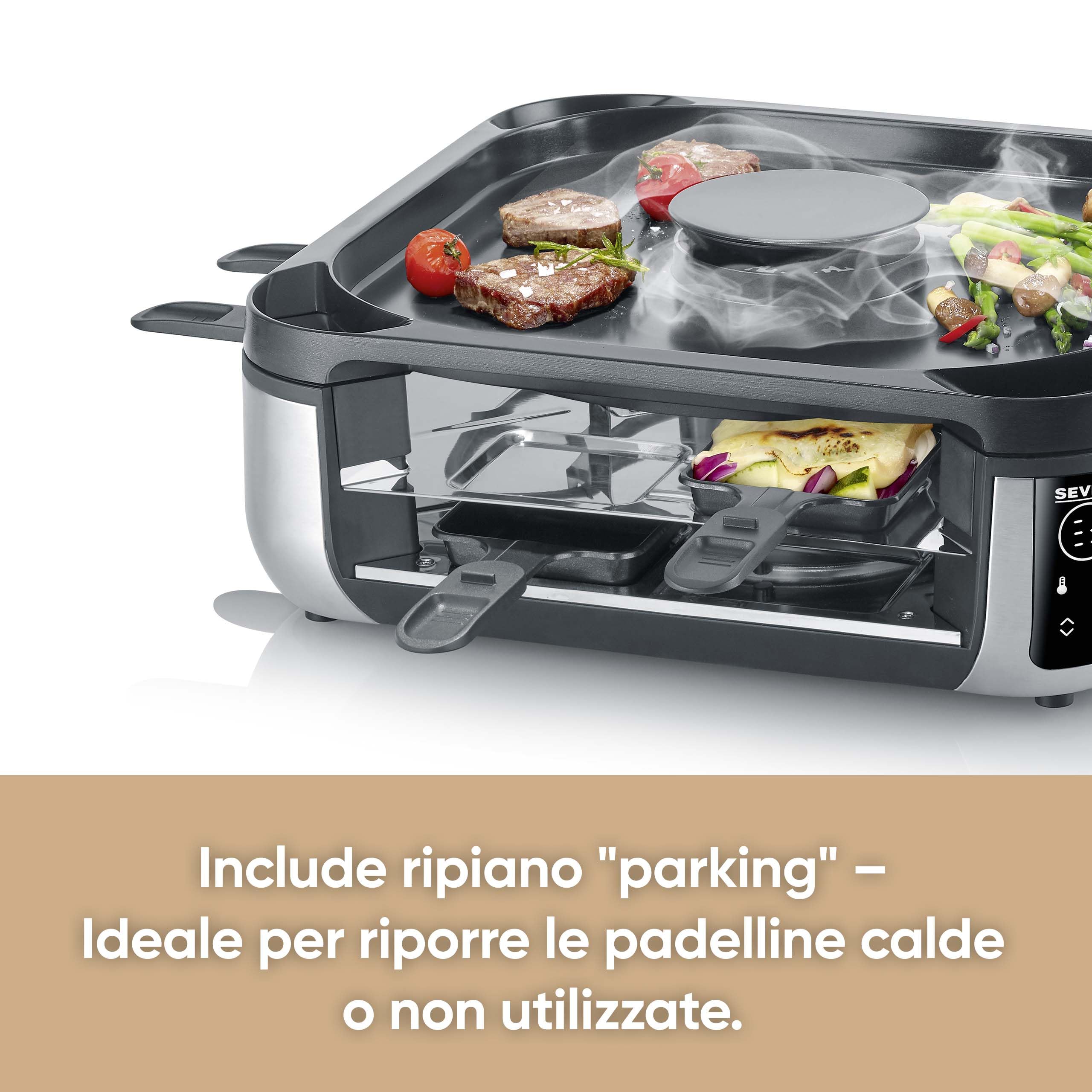 Severin RG 2350 raclette grill 8 padelline 1900W senza fumo