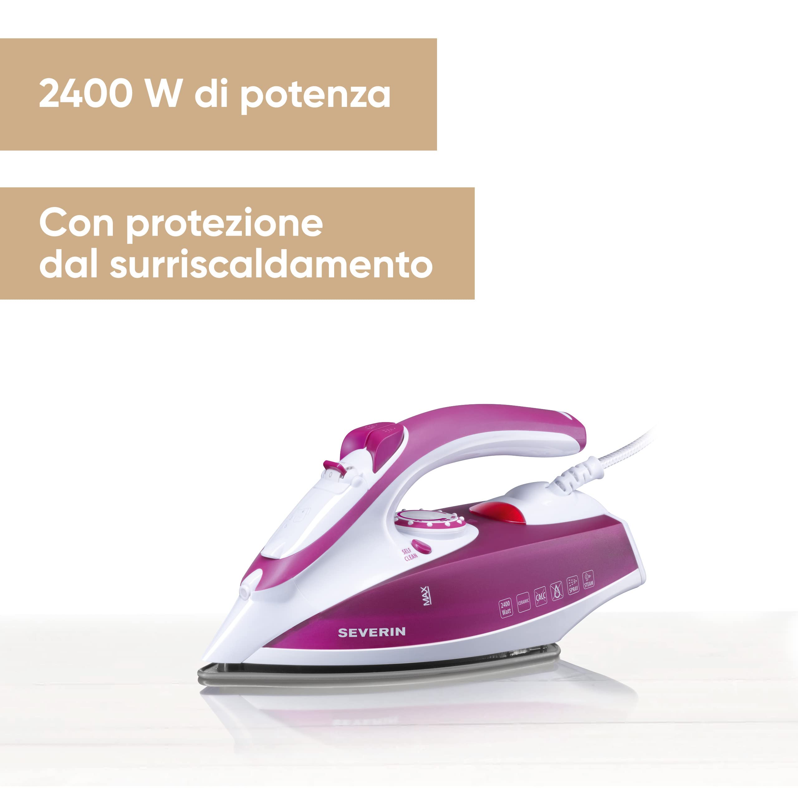 Severin BA 3243 ferro da stiro vapore bianco viola 2400W