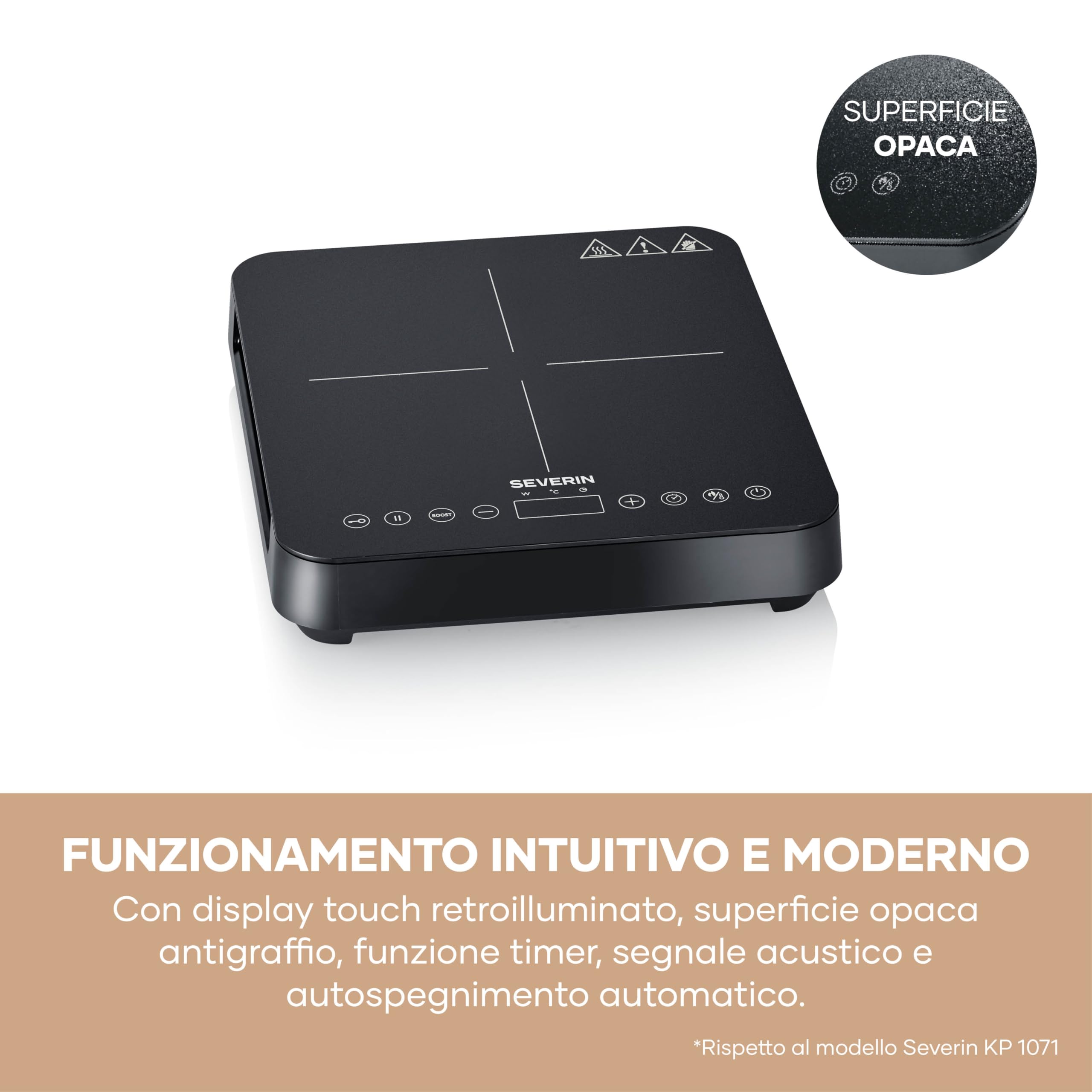 Severin KP 1026 Piastra a Induzione Singola 2000W Nero 22 cm