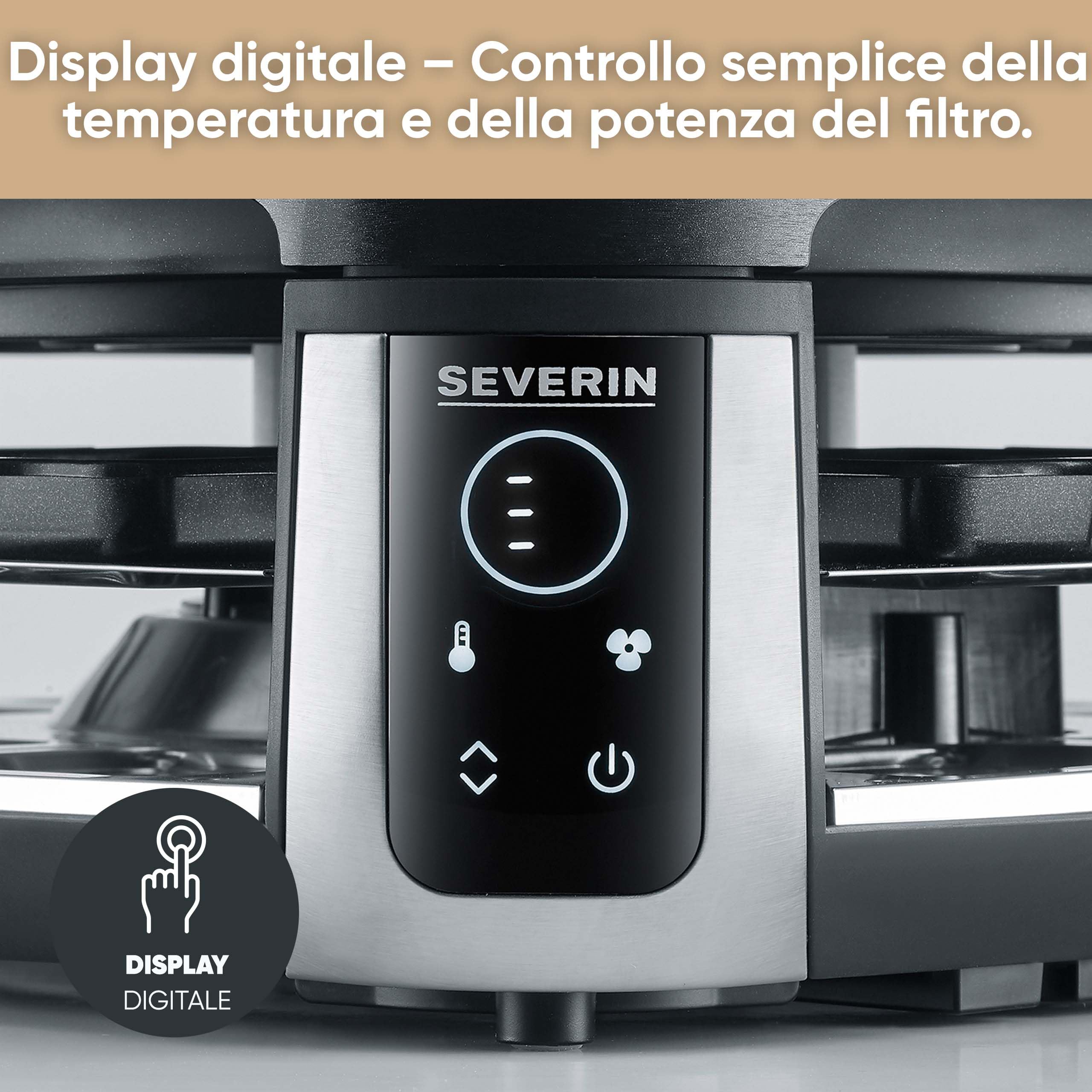 Severin RG 2350 raclette grill 8 padelline 1900W senza fumo