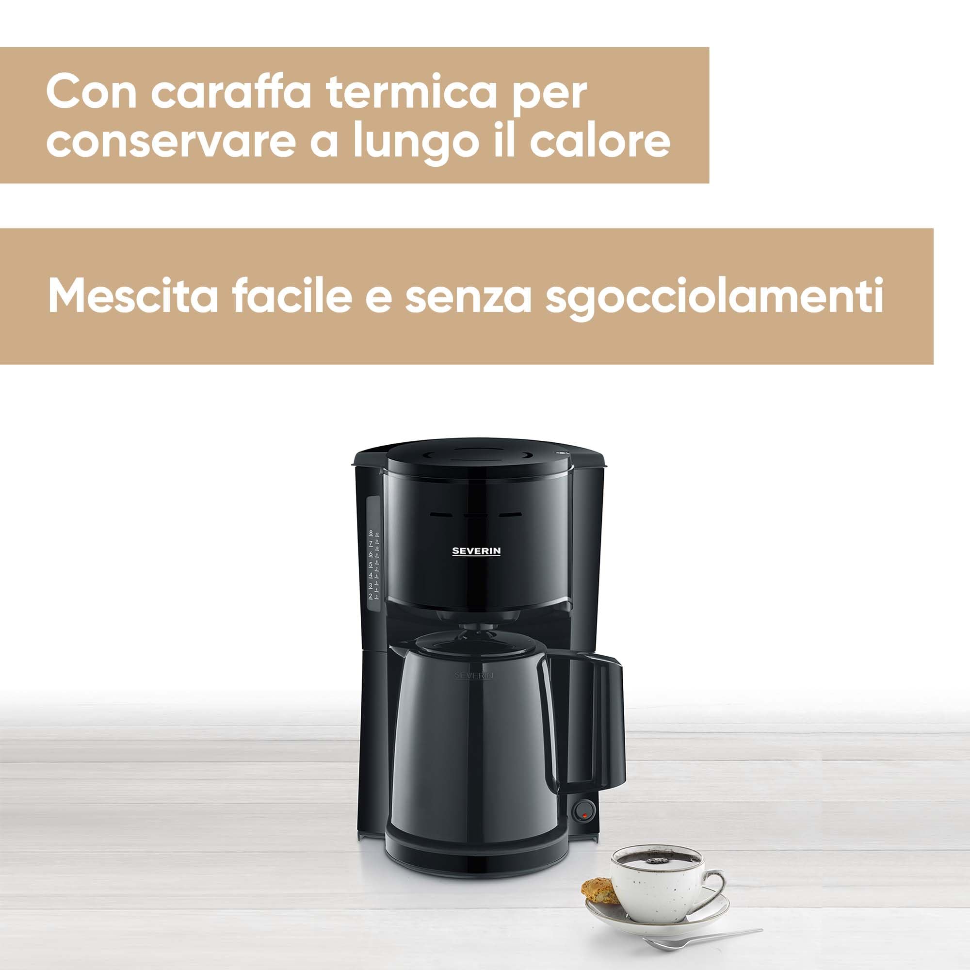 Severin KA 9306 caffettiera filtro caraffa termica 8 tazze