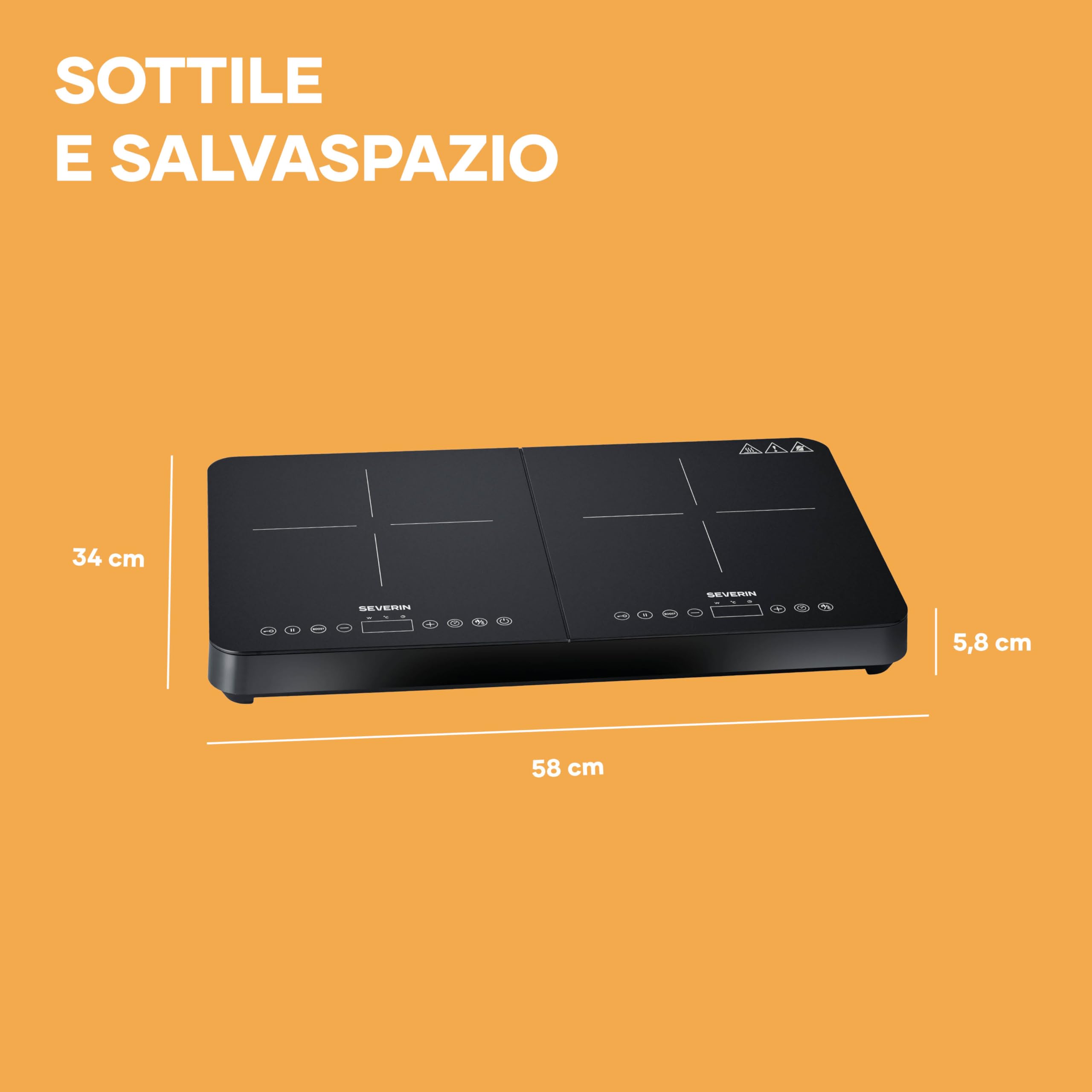 Severin DK 1028 piastra a induzione doppia 3400W nera