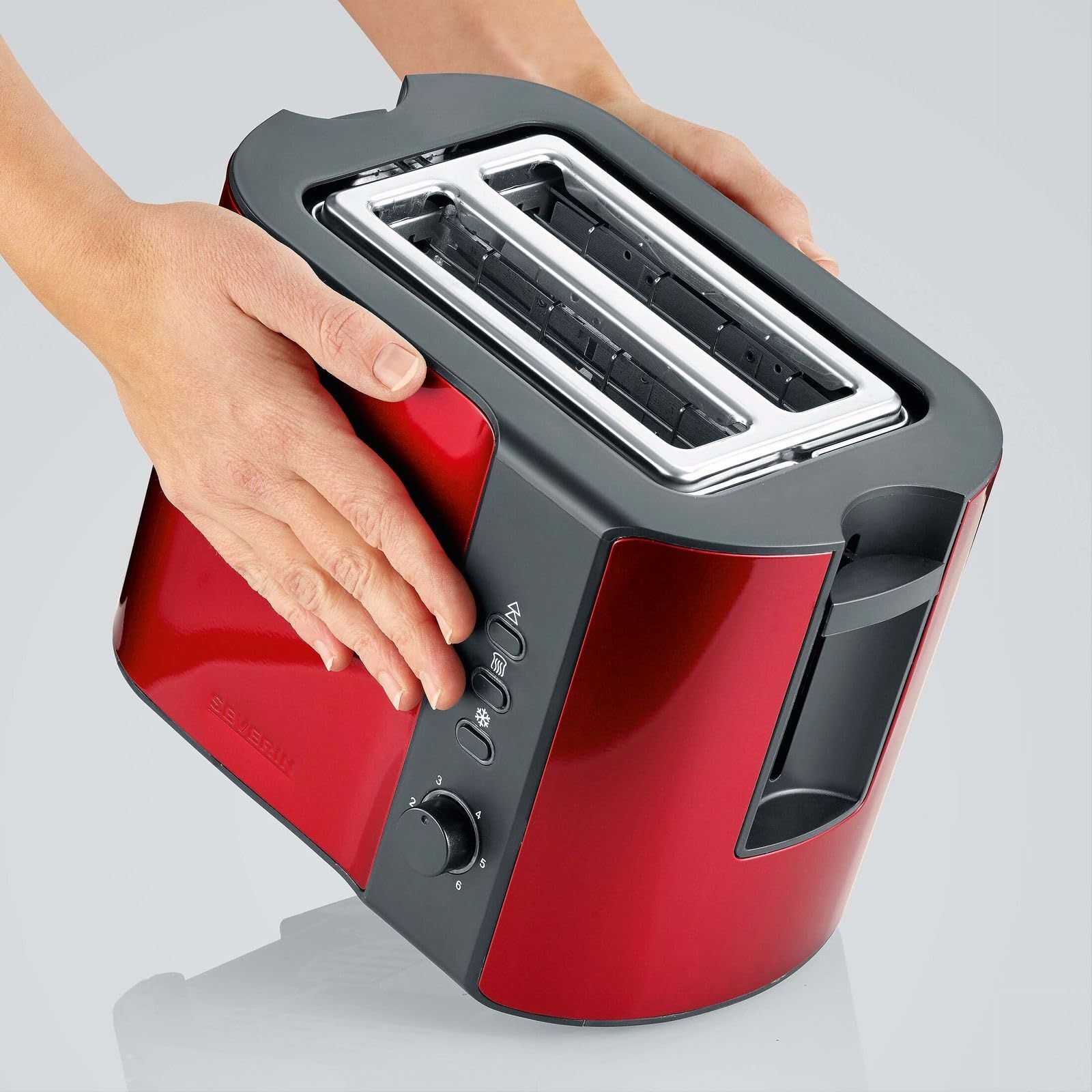 Severin AT 2217 tostapane rosso 2 fette 800W panini