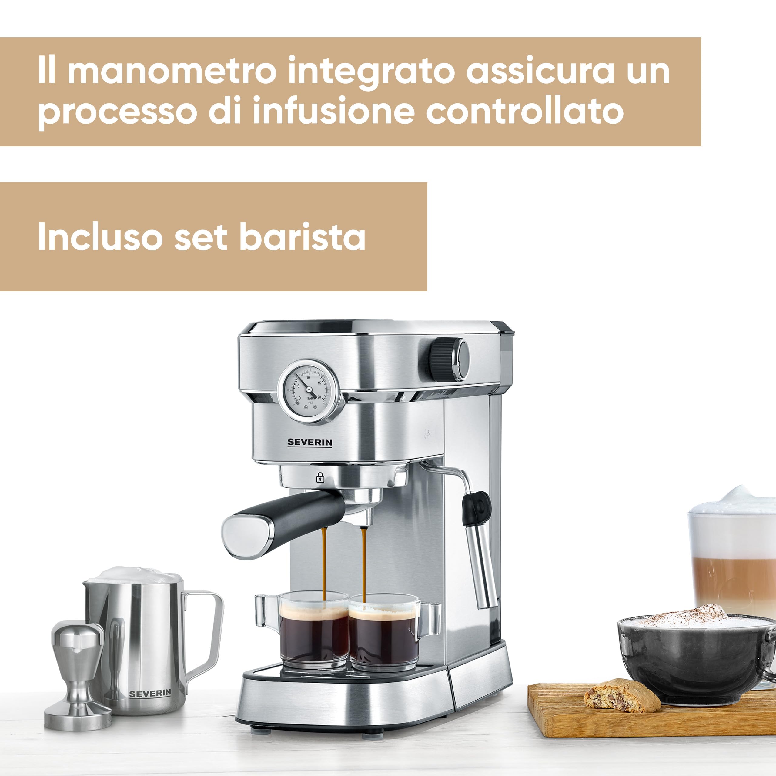Severin KA 5995 Espresa Plus Macchina Espresso Montalatte Inox