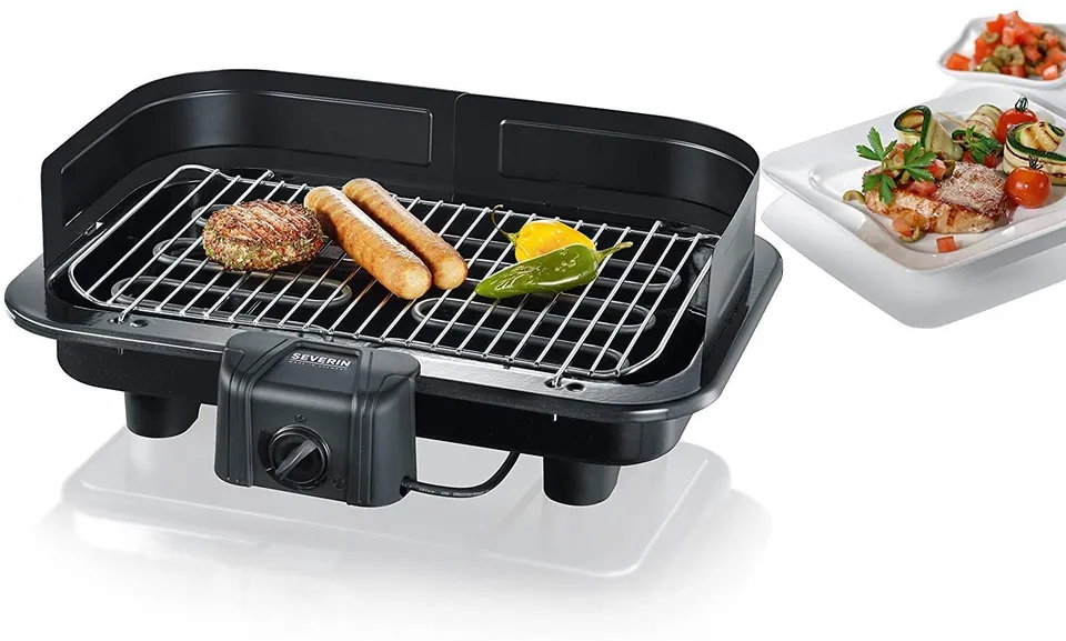 Severin PG 2791 barbecue elettrico con paravento 2500W nero