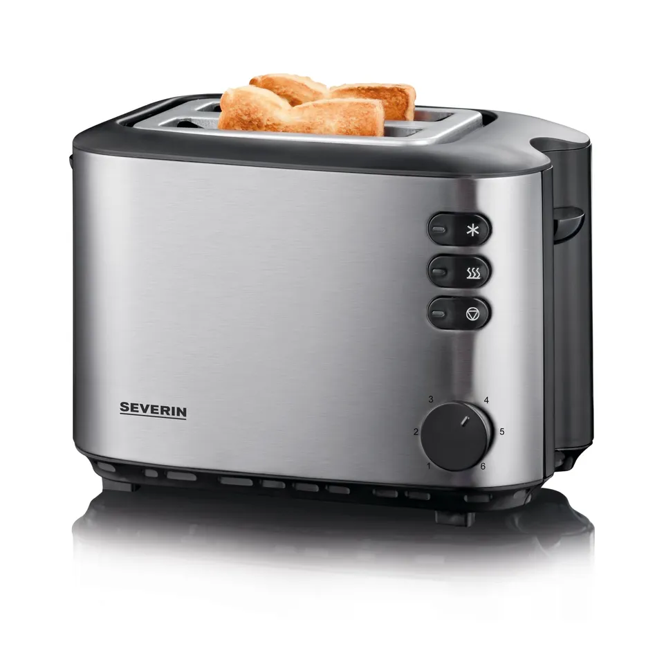 Severin AT 2514 tostapane 2 fette inox fessura lunga