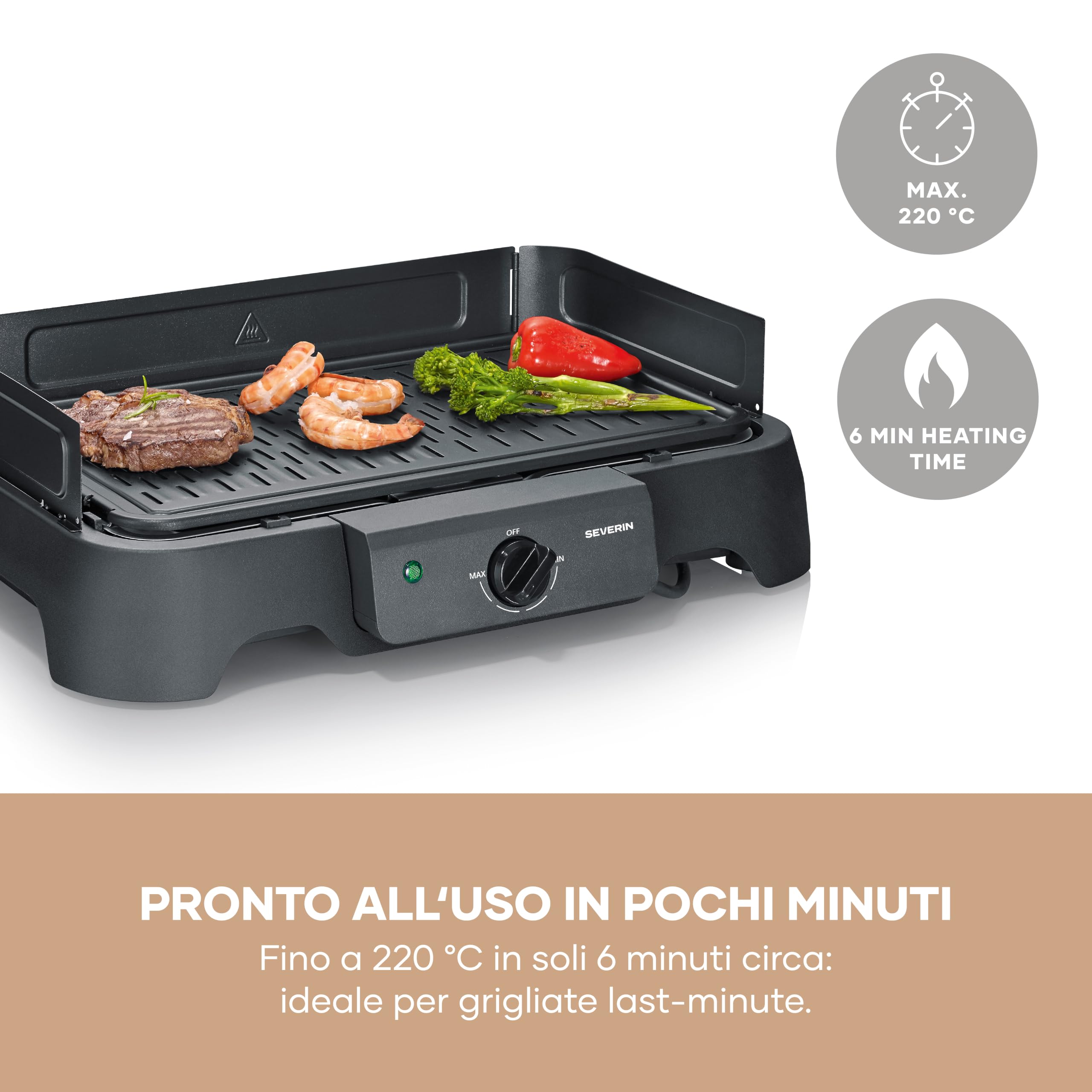 Severin 8595 Grill Elettrico da Tavolo 2000W