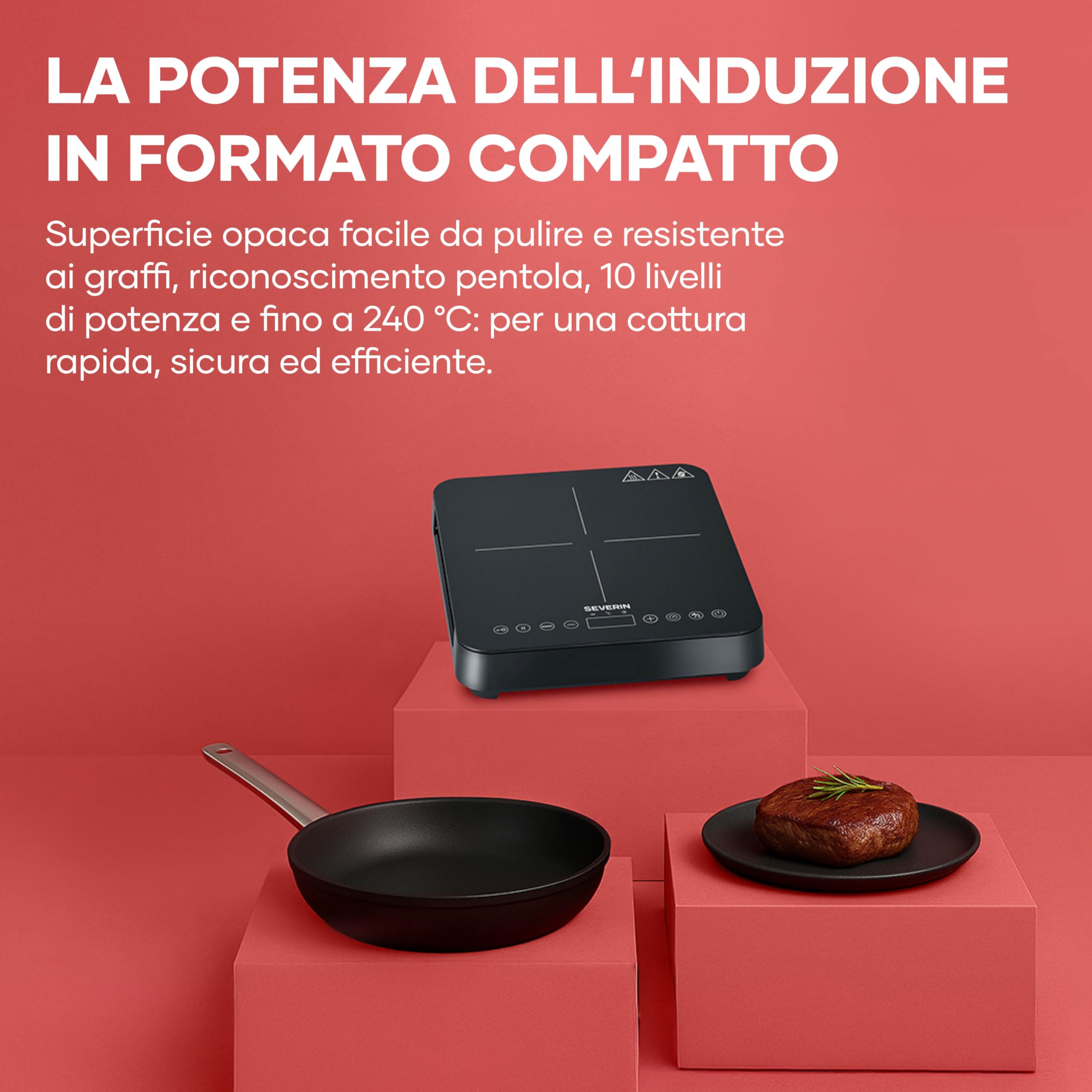 Severin KP 1026 Piastra a Induzione Singola 2000W Nero 22 cm