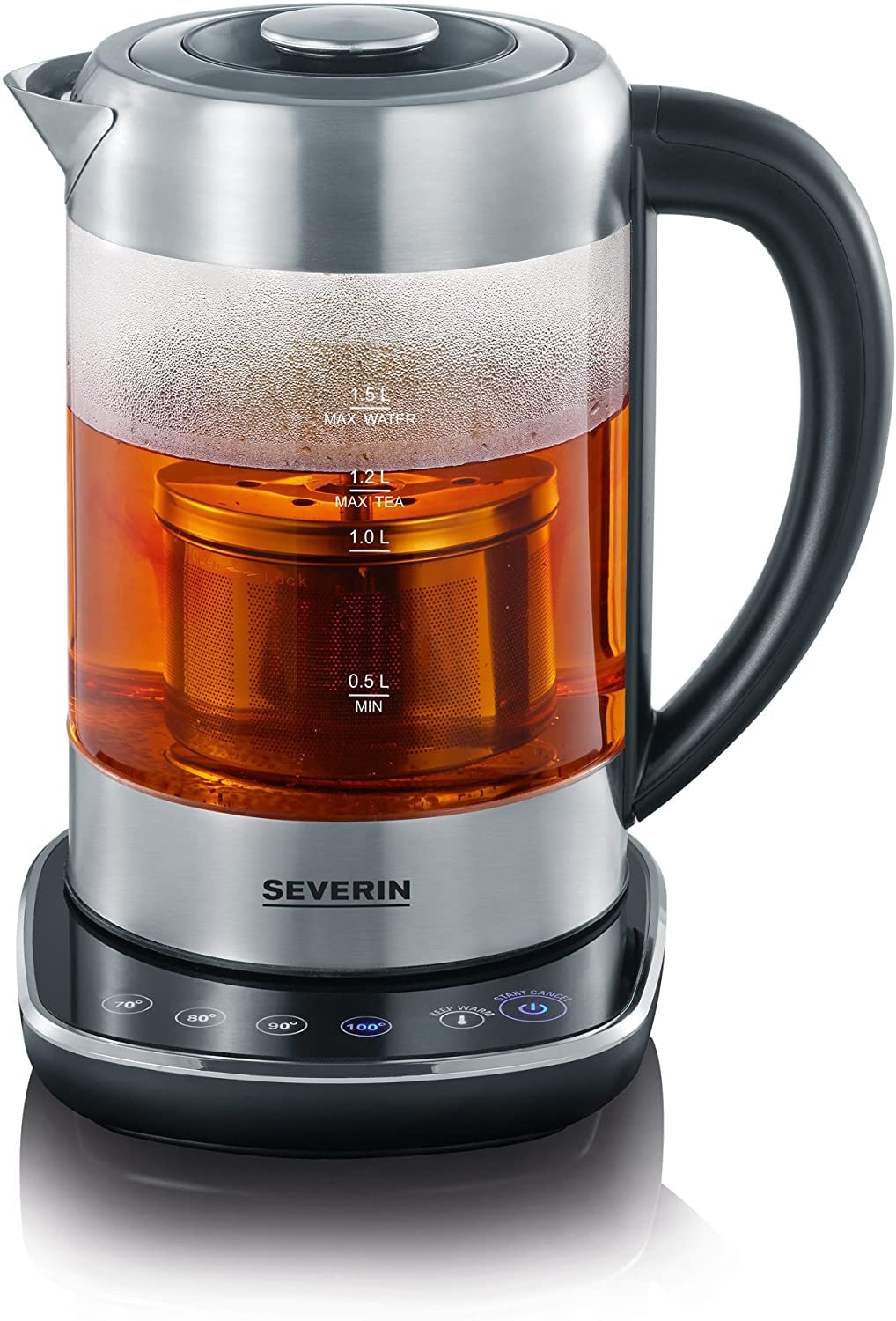 Severin WK 3471 bollitore vetro the 70-100° filtro acciaio