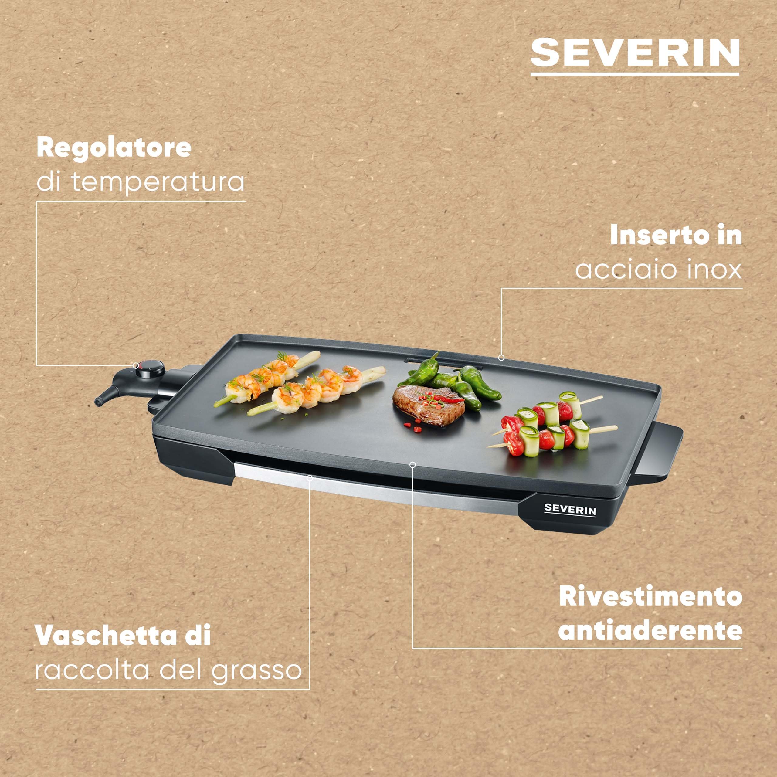 Severin KG 2397 piastra elettrica XXL teppan yaki