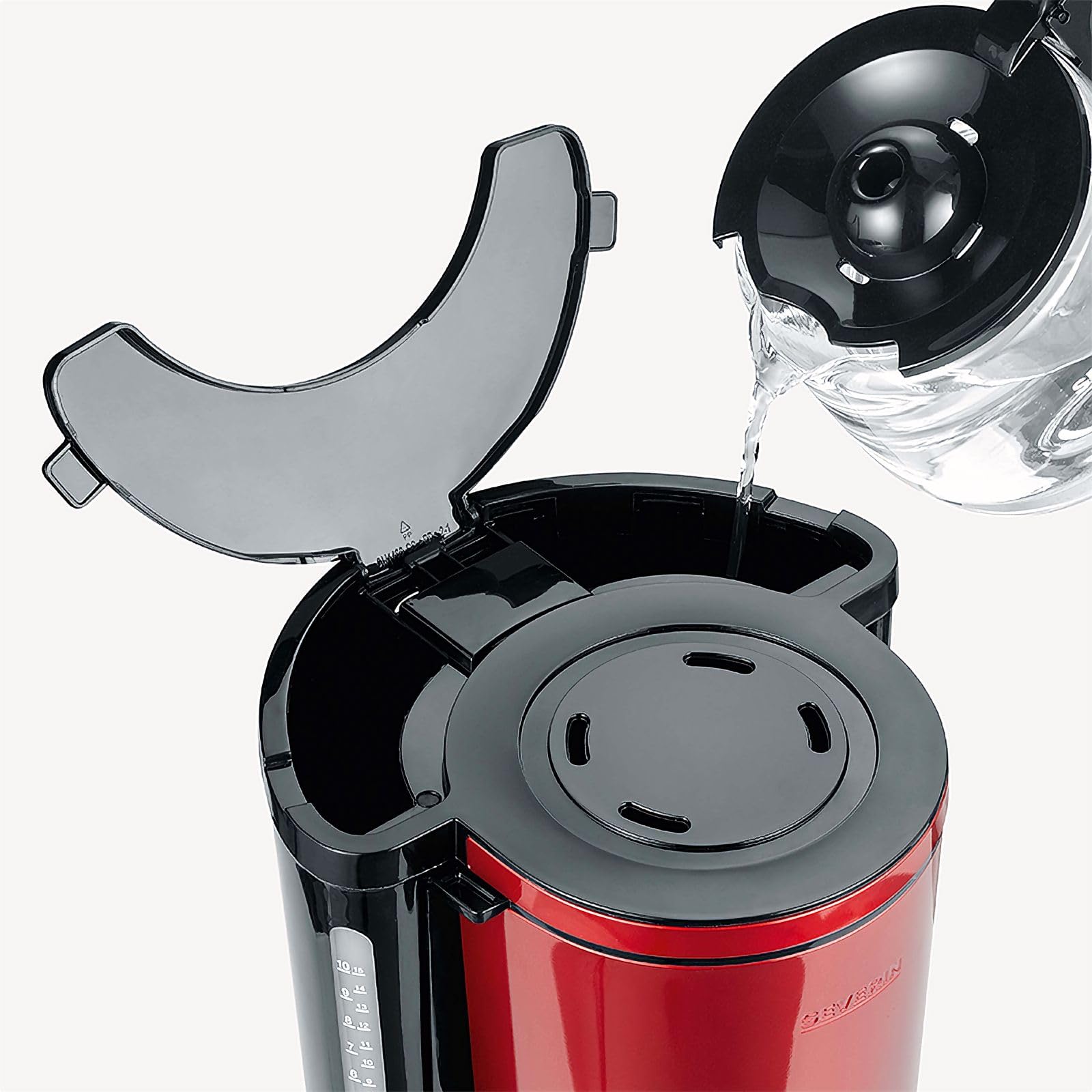 Severin KA 4817 caffettiera filtro 10 tazze rosso nero