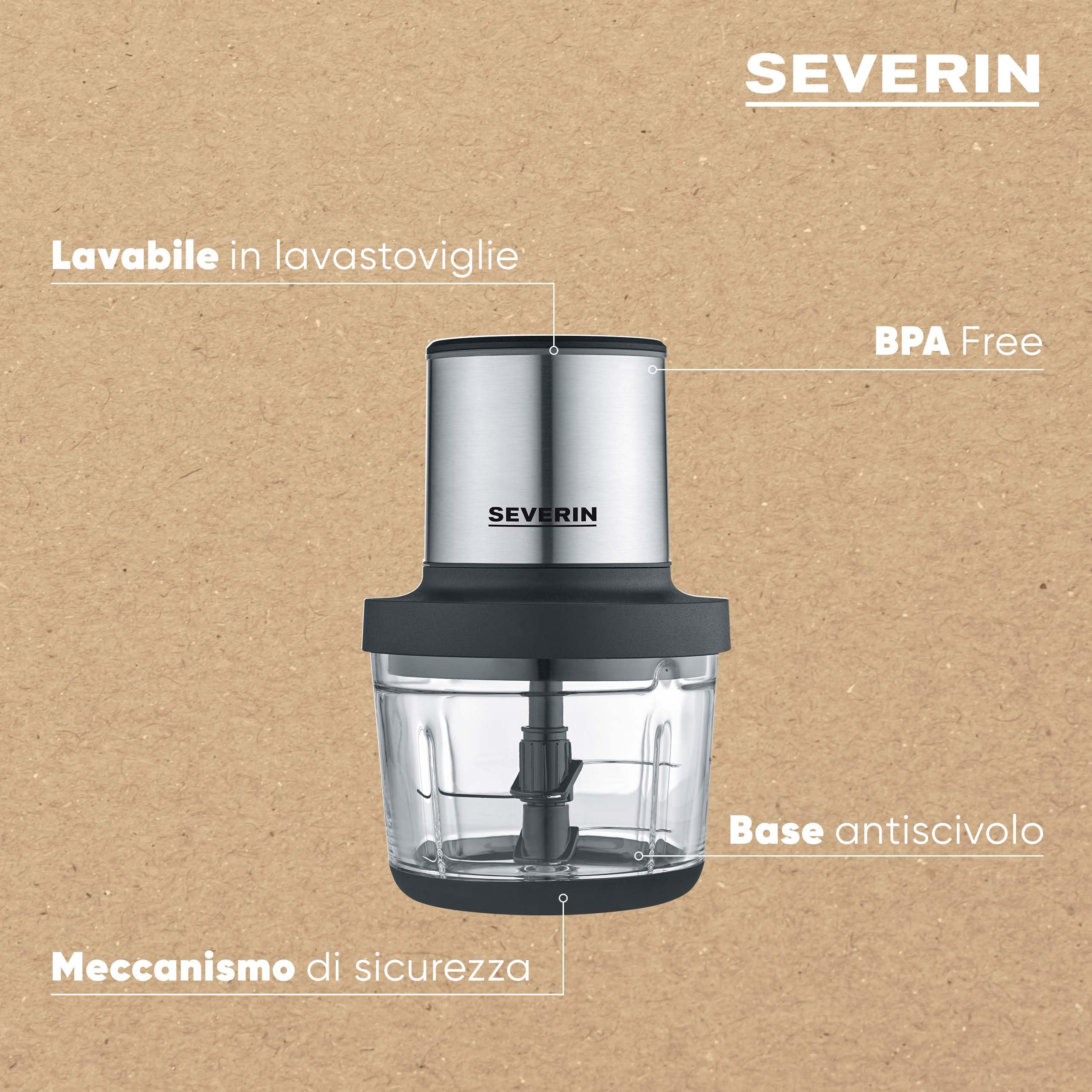 Severin KM 3866 Tritatutto Senza Filo Vetro 1 Litro