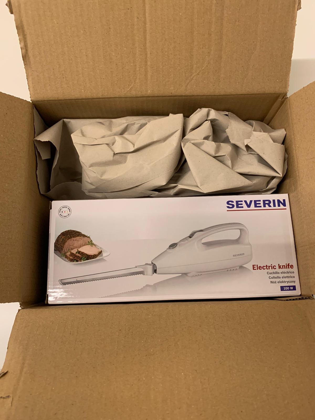 Severin EM 3965 Coltello Elettrico 100W Bianco Lame Lavabili