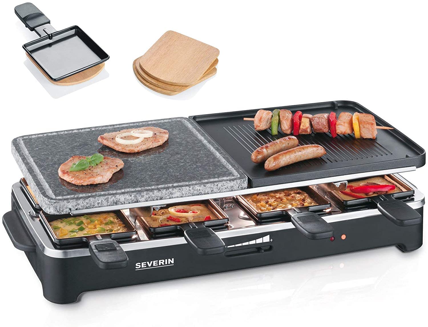 Severin RG 2341 Raclette Party Grill Nero 1500 W 8 Persone