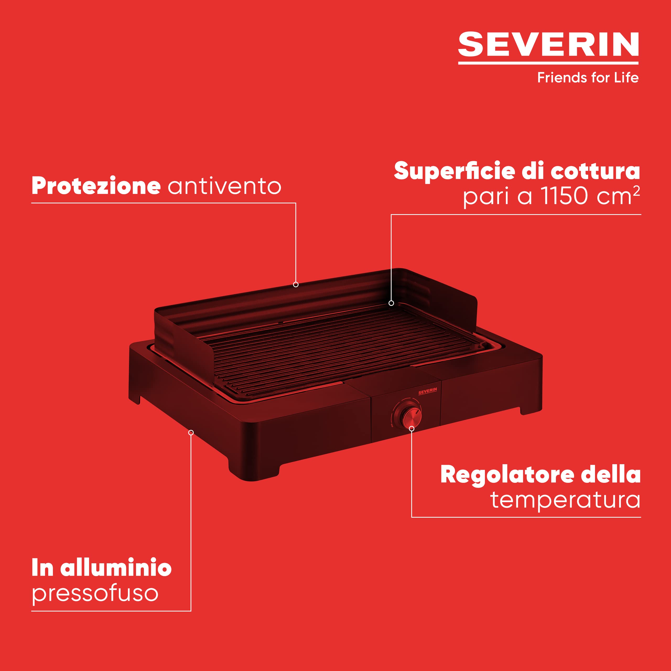 Severin Grigliate PG 8562 barbecue elettrico senza fumo 2200W
