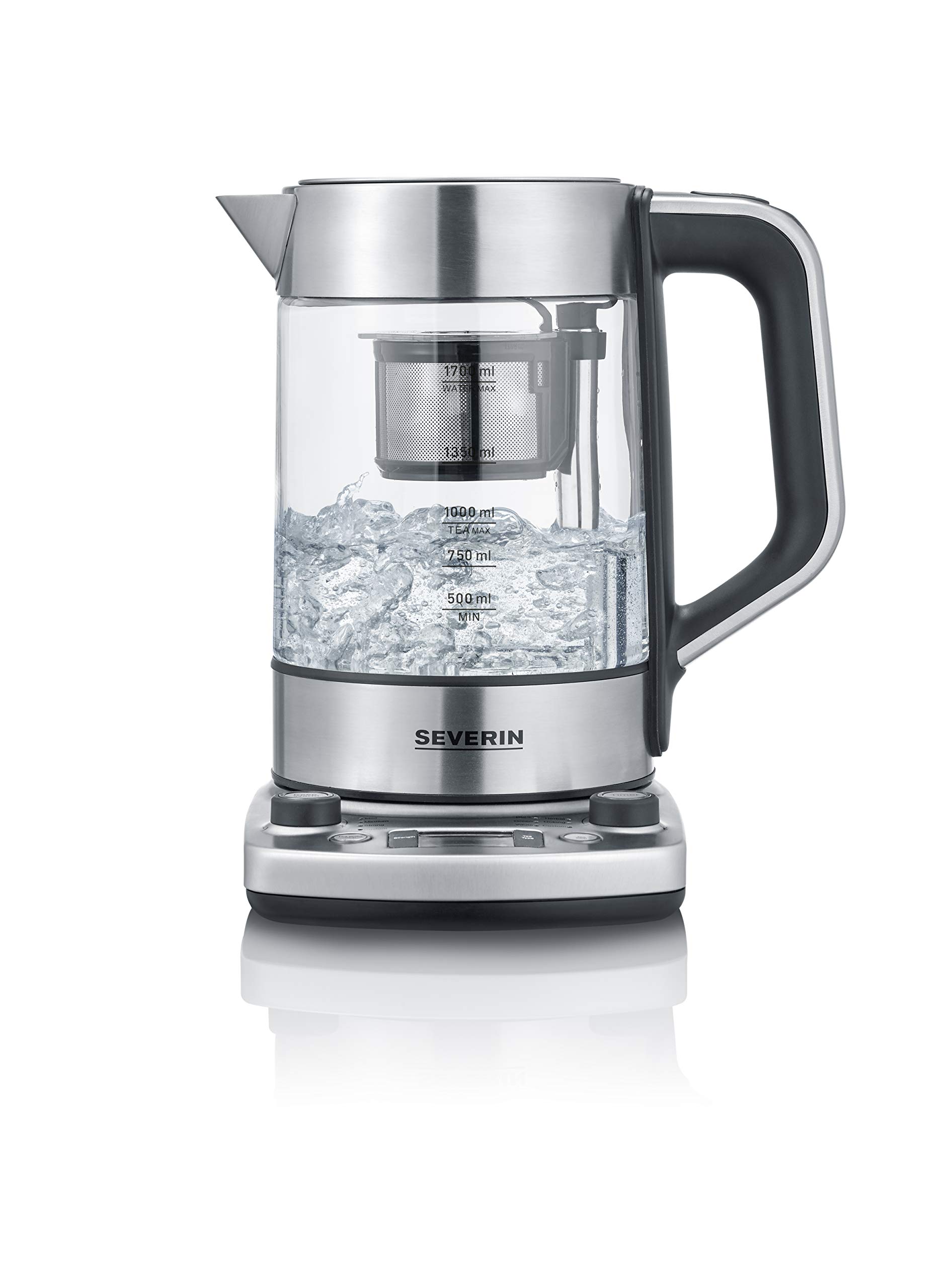 Severin WK3422 bollitore tè 1,7L inox vetro infusore