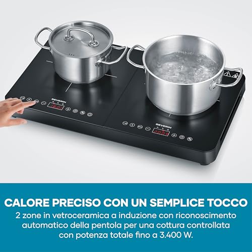 Severin DK 1028 piastra a induzione doppia 3400W nera