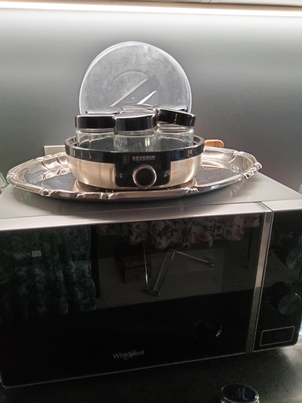 Severin JG 3521 Yogurtiera 7 Vasetti Vetro Display LED Nero