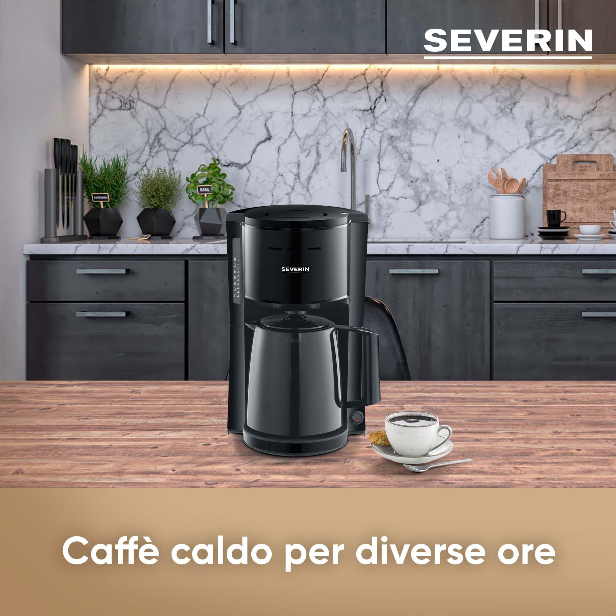 Severin KA 9306 caffettiera filtro caraffa termica 8 tazze