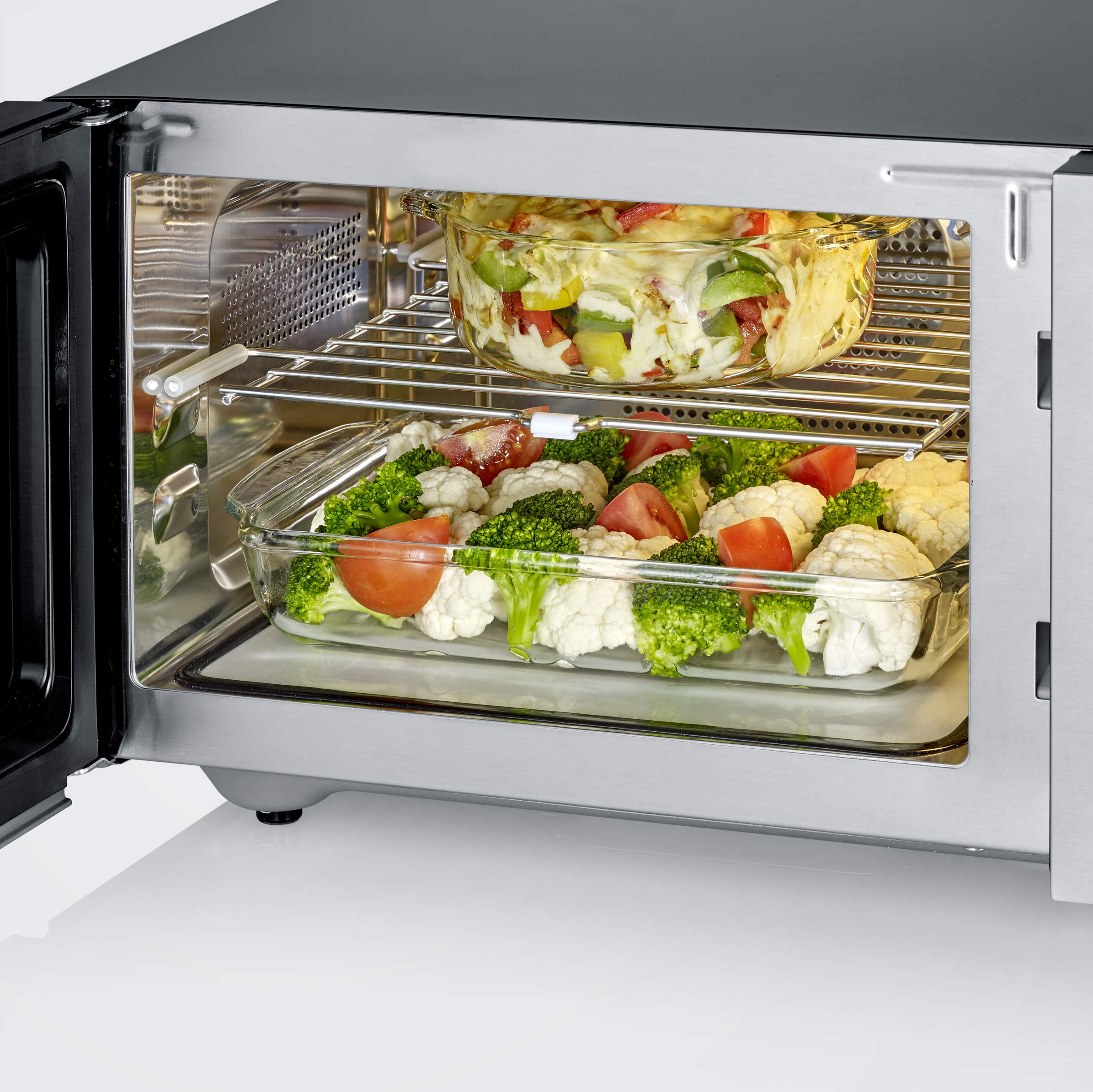 Severin MW 7777 microonde 3in1 grill aria calda nero inox