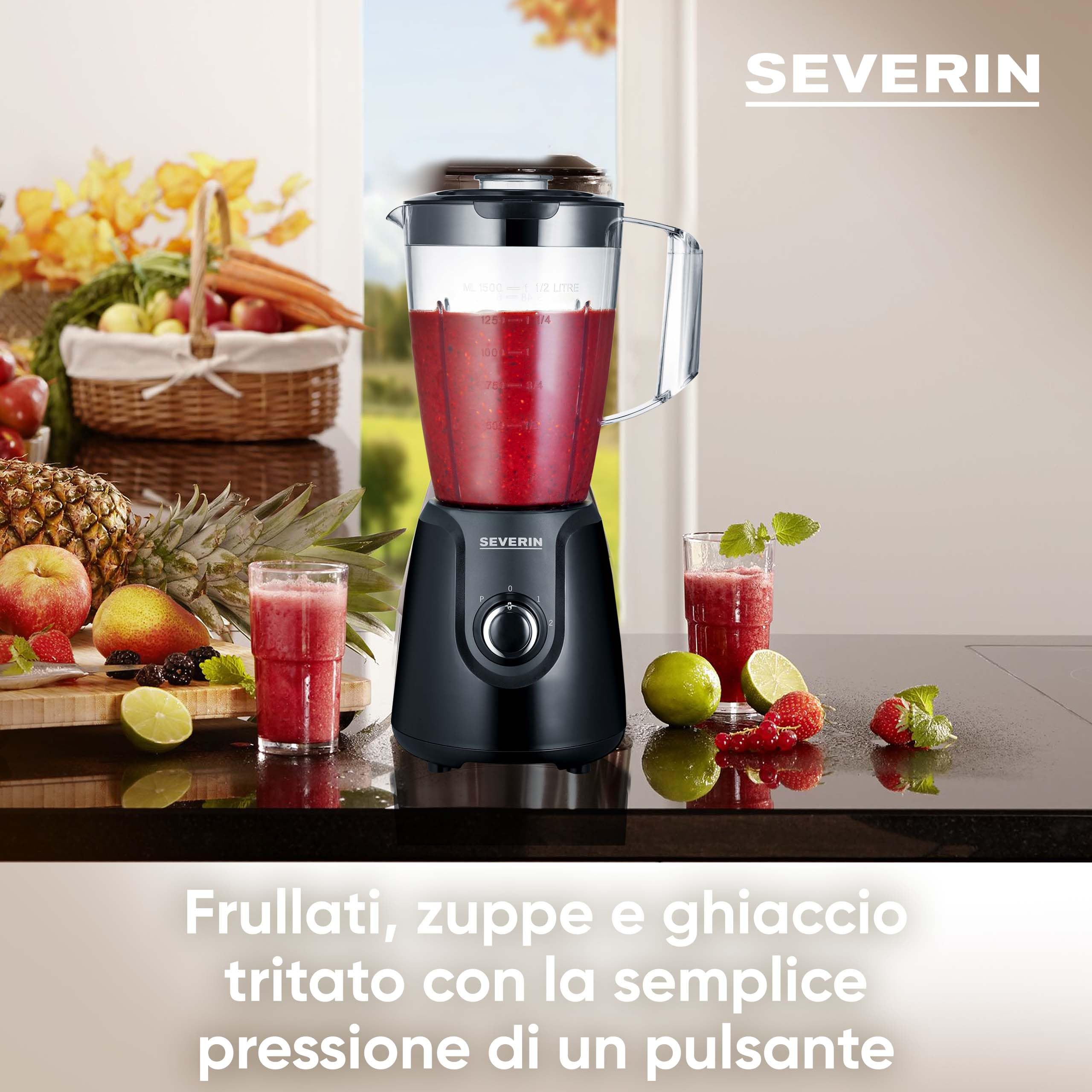 Severin SM 3707 frullatore nero 1,5L 600W tritan
